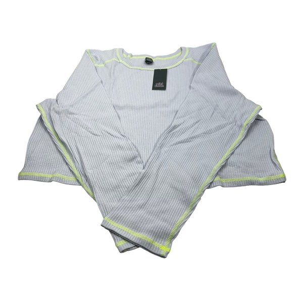 wild fable Tops - Wild Fable Women's Size 3X Long Sleeve Slim Fit Baby Ribbed Tee Shirt Blue New